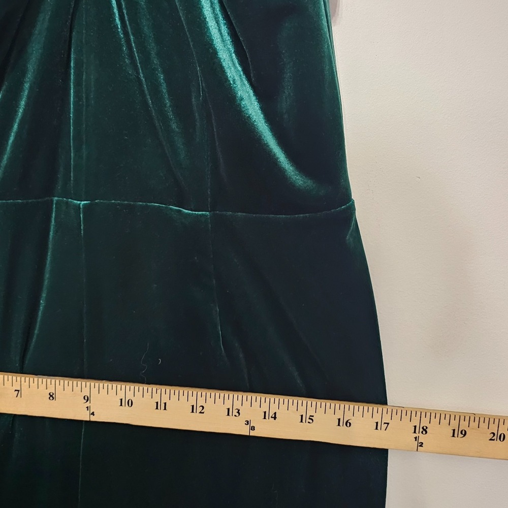 Michael Kors Dress Medium Green Midi Sleeveless Sheath Halter Front Slit 1067 - Picture 5 of 9